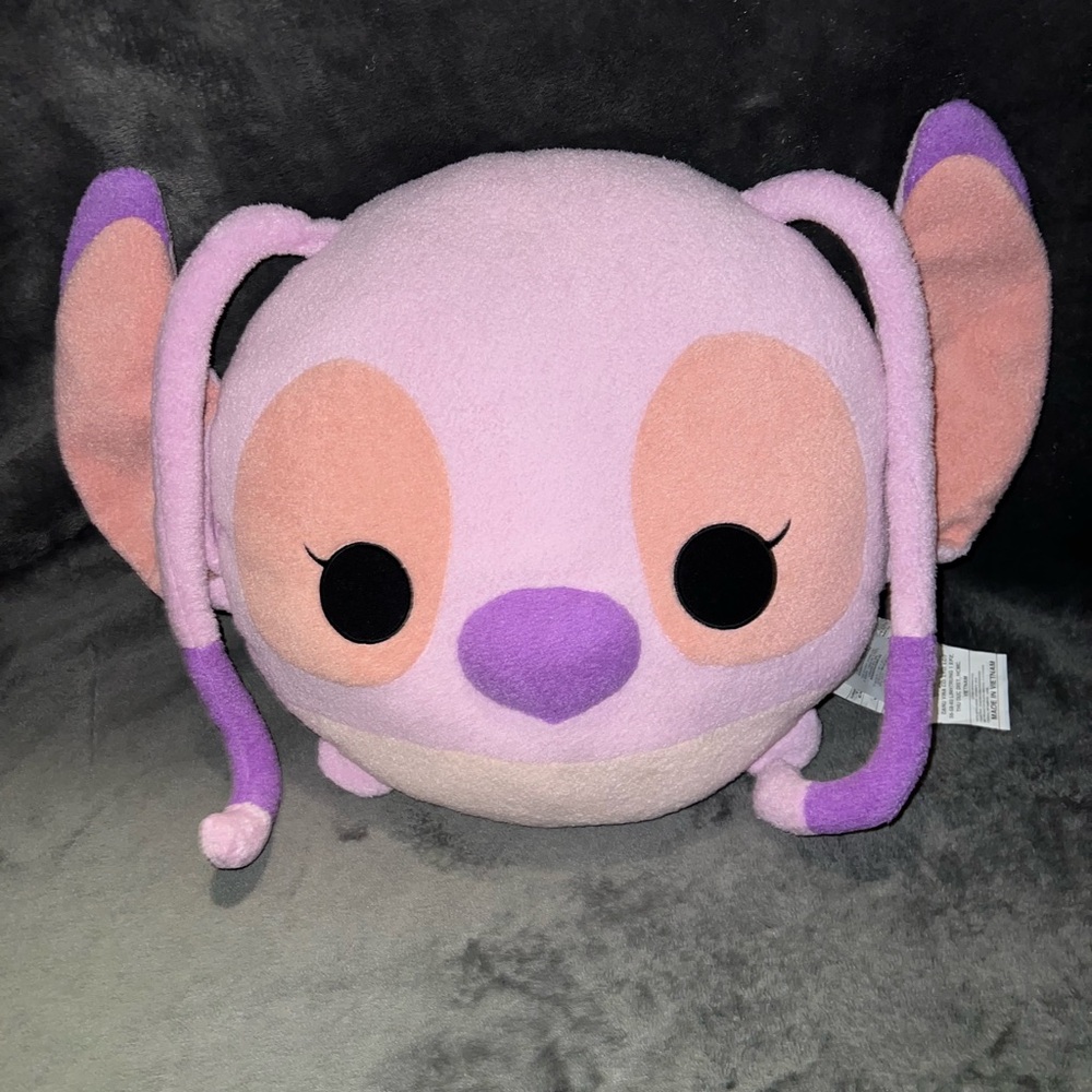 DISNEY STORE 16" Plush Lilo & Stitch ANGEL PILLOW Pink Stuffed Animal Lg Toy Big